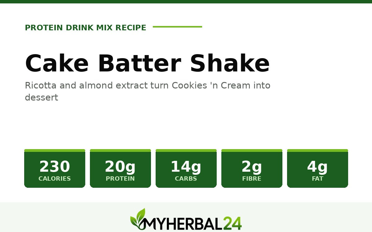 Cake Batter Shake — 230 calories, 20g protein