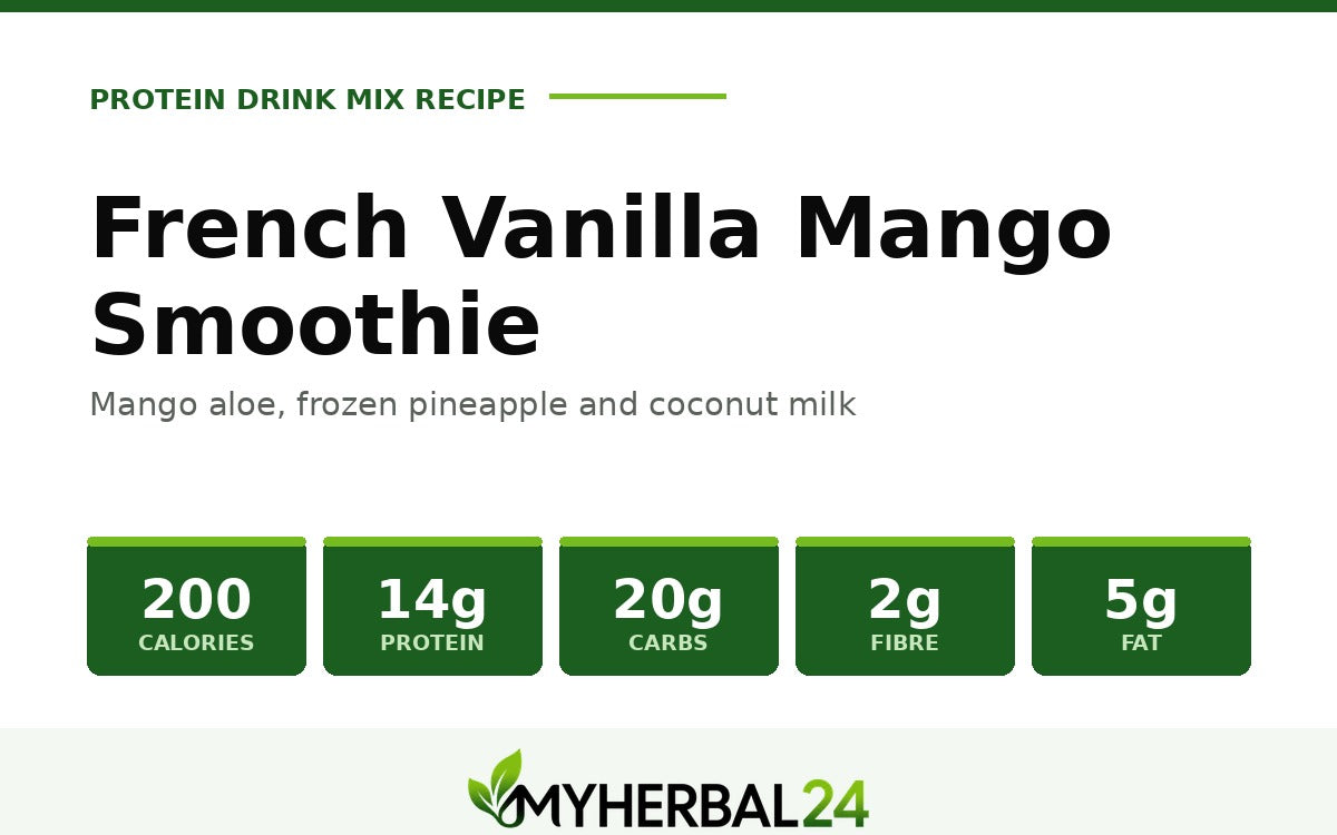 French Vanilla Mango Protein Smoothie — 200 calories, 14g protein